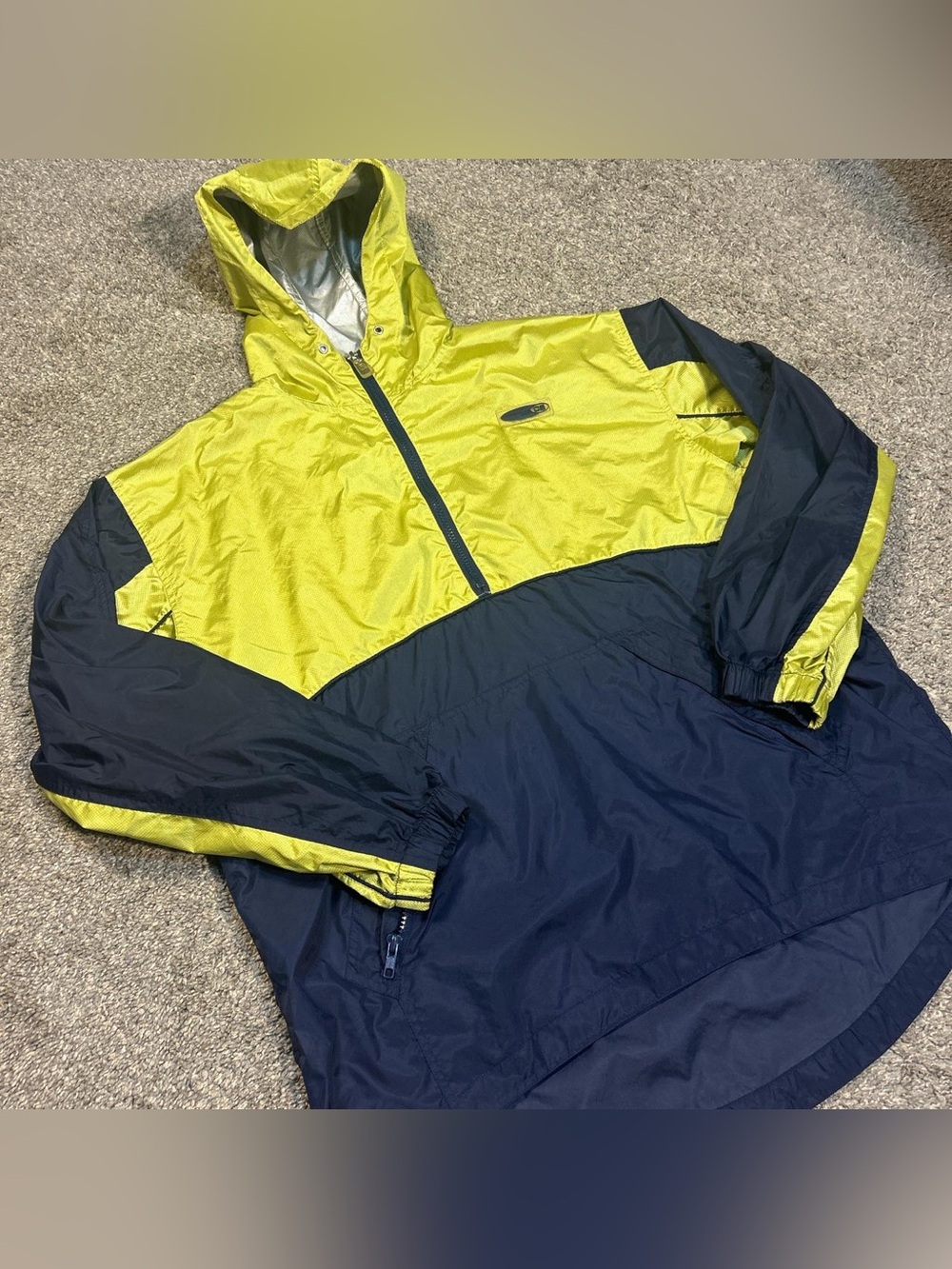 Men's Hooded Pullover Jacket - Lime/Black